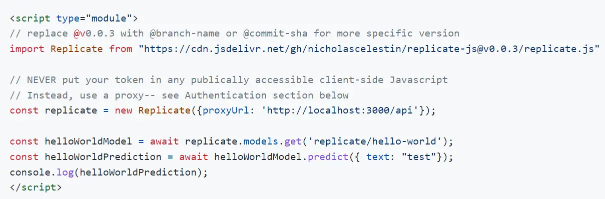 Replicate Javascript client